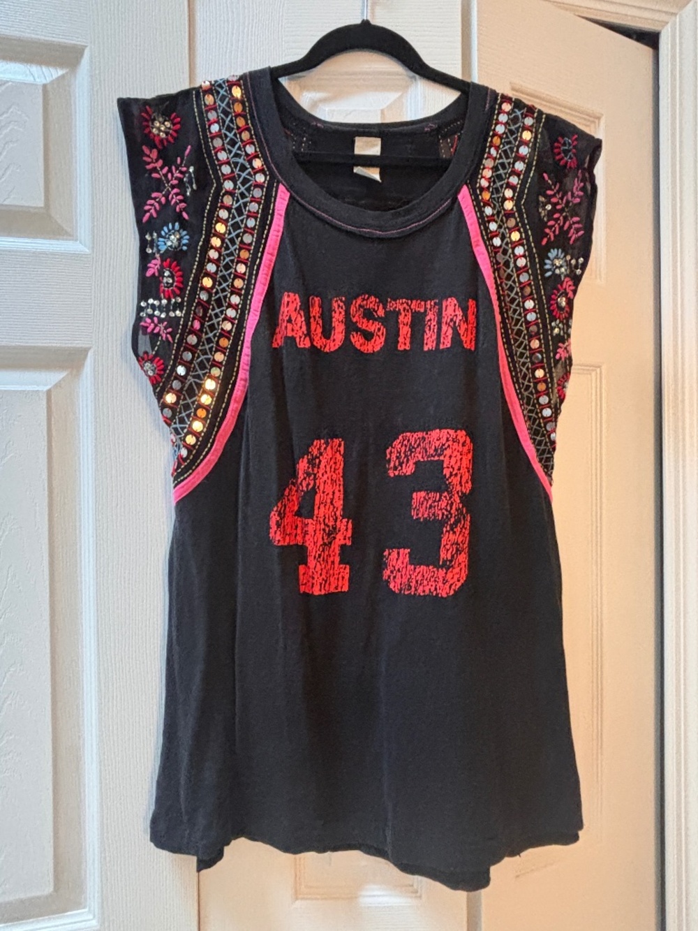 Free People / We the Free Summer Nights Austin 43 Sequin Shoulder Shirt